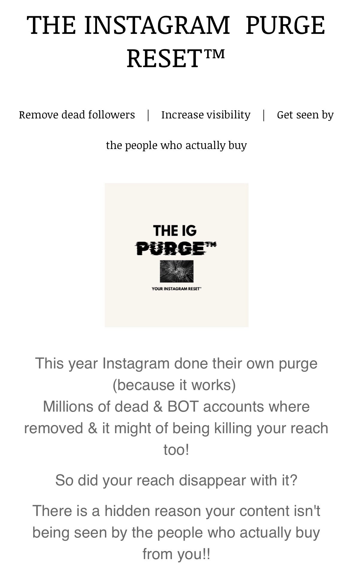 The Instagram Purge Training
